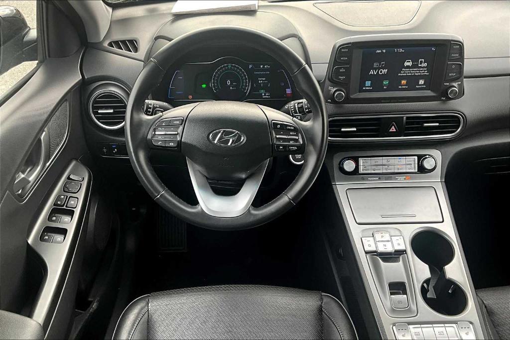 used 2021 Hyundai Kona EV car, priced at $18,500