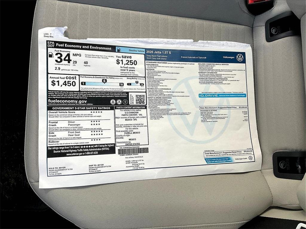 new 2026 Volkswagen Jetta car, priced at $25,301