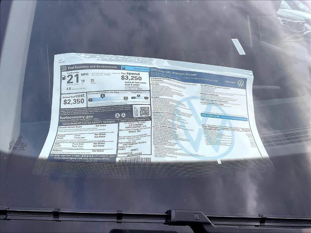 new 2026 Volkswagen Atlas car, priced at $54,550