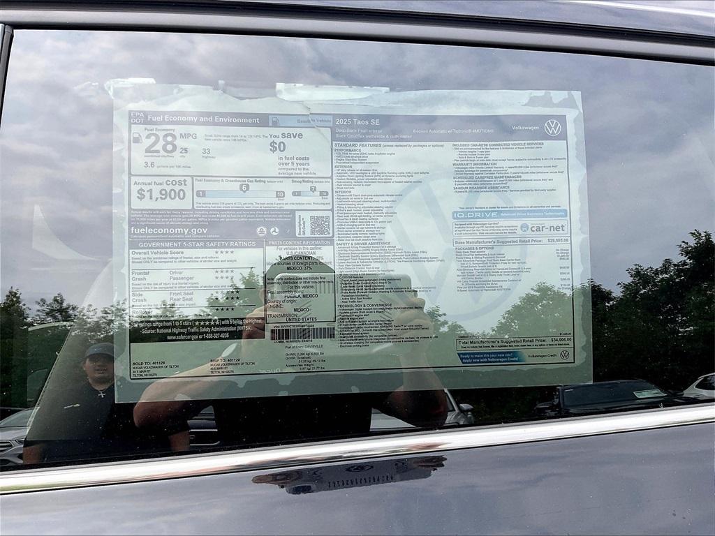 new 2025 Volkswagen Taos car, priced at $32,066