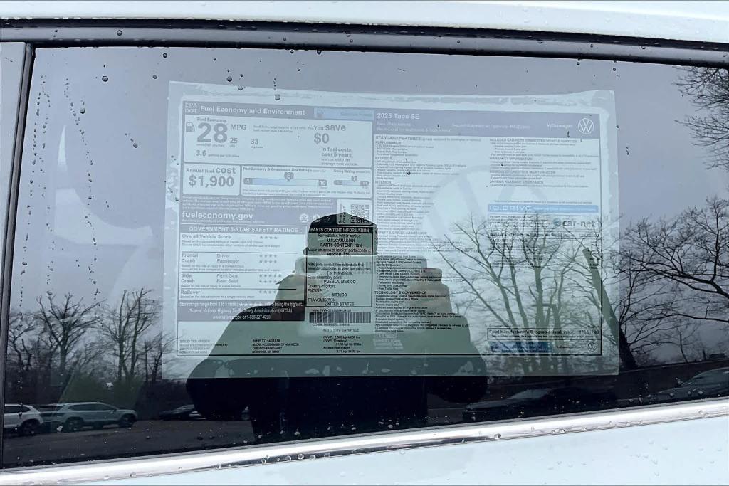 new 2025 Volkswagen Taos car, priced at $31,421