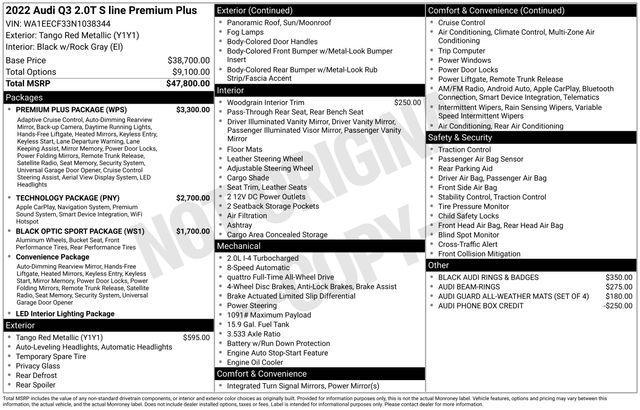 used 2022 Audi Q3 car, priced at $28,548