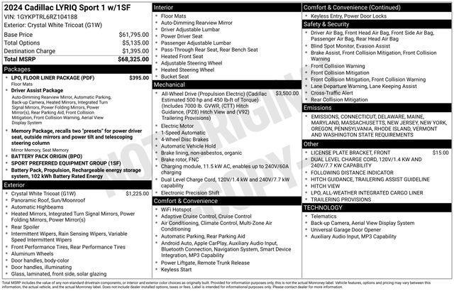 used 2024 Cadillac LYRIQ car, priced at $39,994