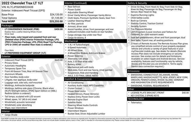 used 2022 Chevrolet Trax car, priced at $18,757