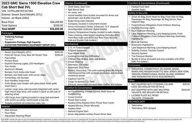 used 2023 GMC Sierra 1500 car, priced at $39,896