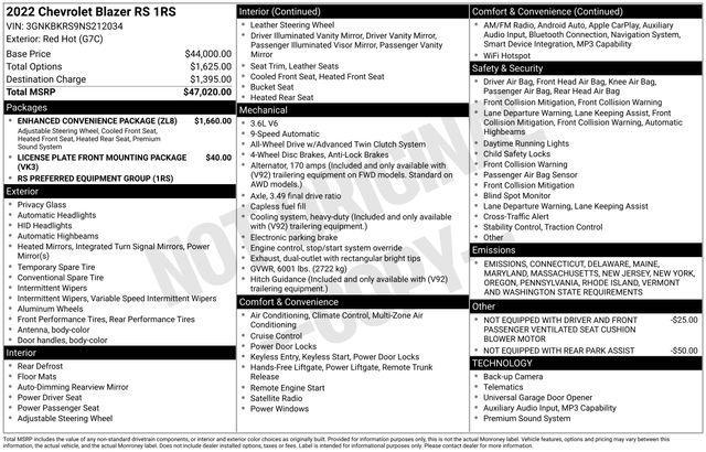 used 2022 Chevrolet Blazer car, priced at $28,954