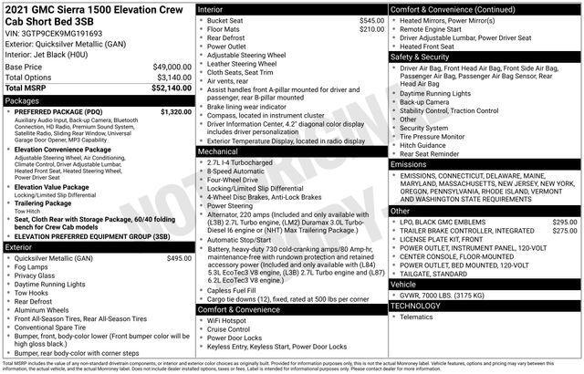 used 2021 GMC Sierra 1500 car, priced at $30,970