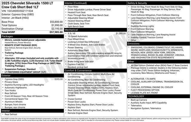 used 2025 Chevrolet Silverado 1500 car, priced at $43,993