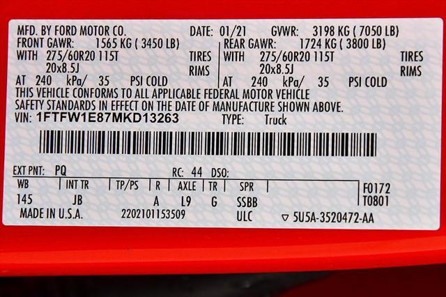 used 2021 Ford F-150 car, priced at $38,652