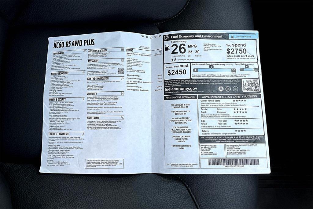 used 2025 Volvo XC60 car, priced at $50,335