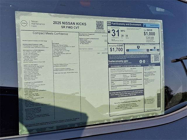 new 2025 Nissan Kicks car, priced at $28,075