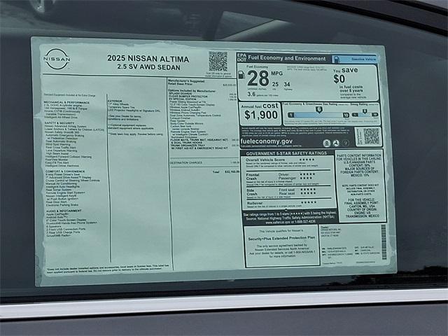 new 2025 Nissan Altima car, priced at $32,160
