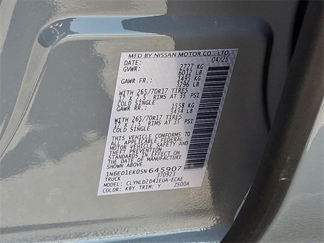 new 2025 Nissan Frontier car, priced at $50,990