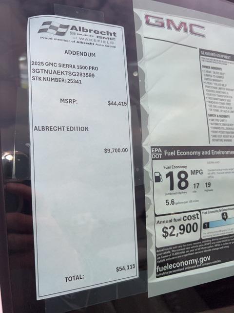 new 2025 GMC Sierra 1500 car, priced at $39,000