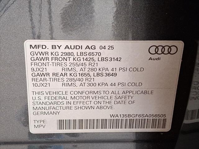 new 2025 Audi SQ6 e-tron car, priced at $77,315