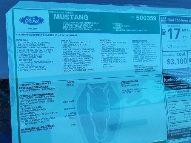 new 2025 Ford Mustang car, priced at $73,929