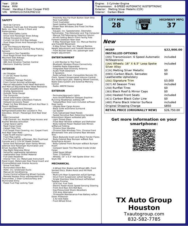 used 2019 MINI Hardtop car, priced at $14,995