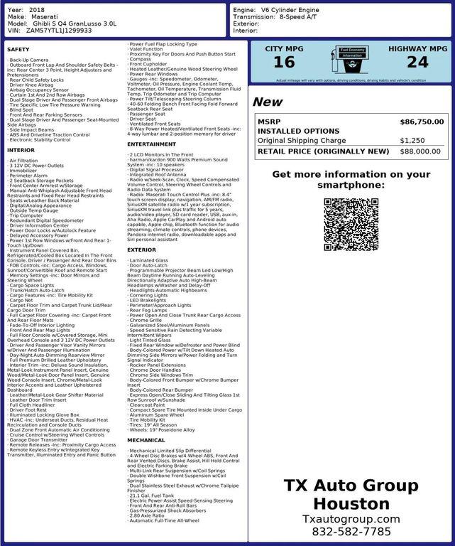 used 2018 Maserati Ghibli car, priced at $27,795