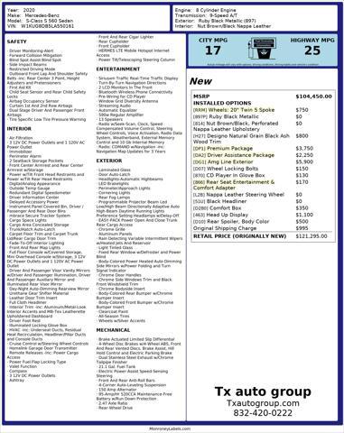 used 2020 Mercedes-Benz S-Class car, priced at $45,495