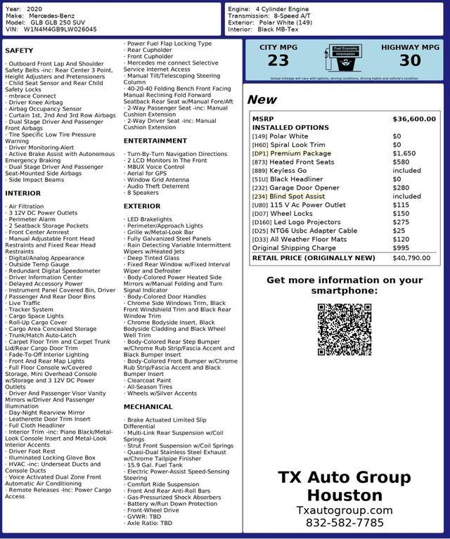 used 2020 Mercedes-Benz GLB 250 car, priced at $21,995