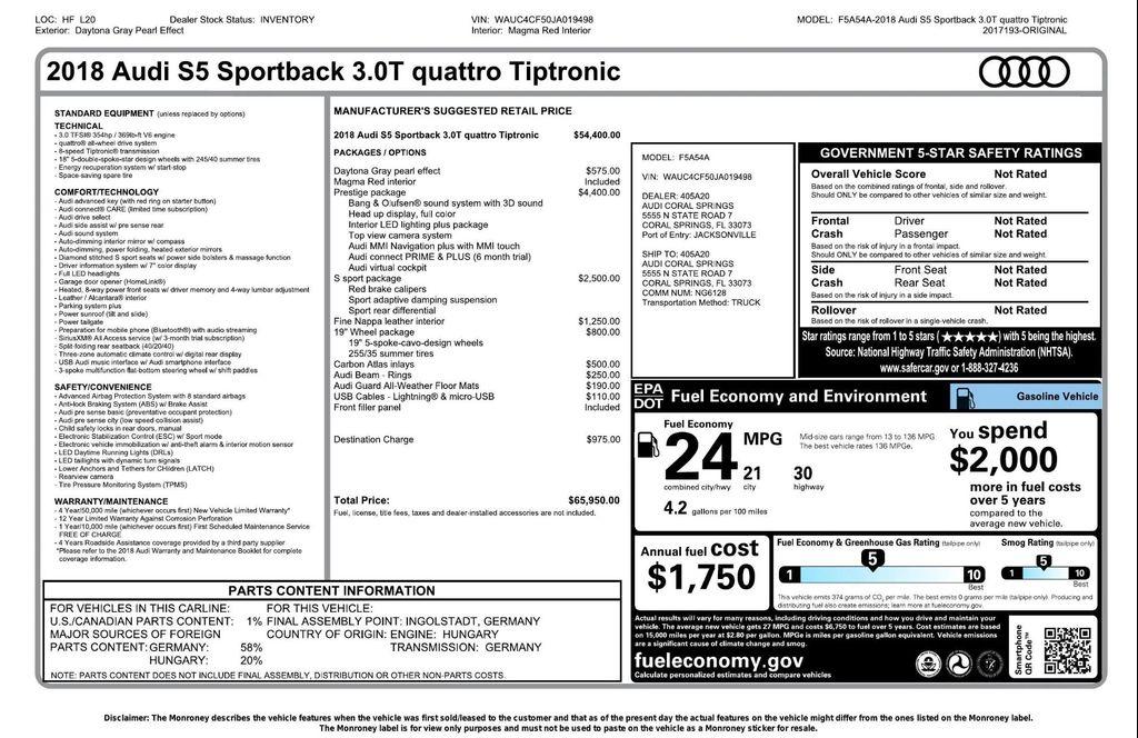 used 2018 Audi S5 car, priced at $26,995