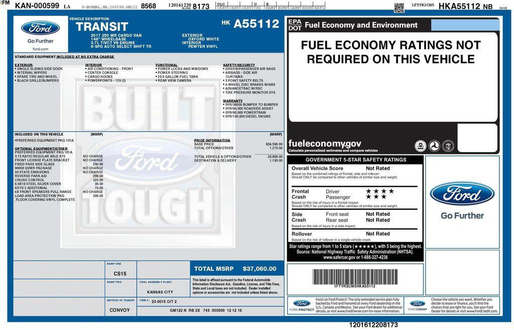 used 2017 Ford Transit-250 car, priced at $27,295