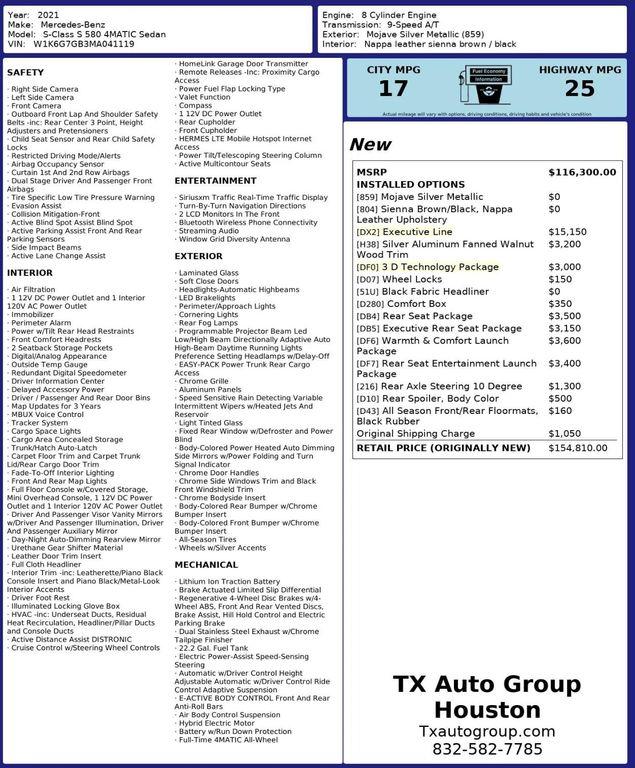 used 2021 Mercedes-Benz S-Class car, priced at $64,495