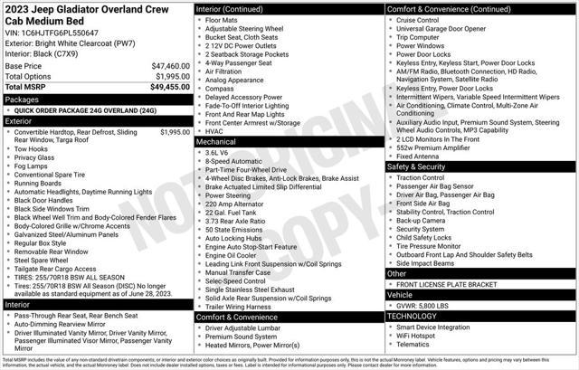 used 2023 Jeep Gladiator car, priced at $29,000