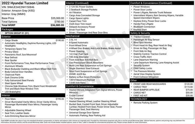 used 2022 Hyundai Tucson car, priced at $25,500