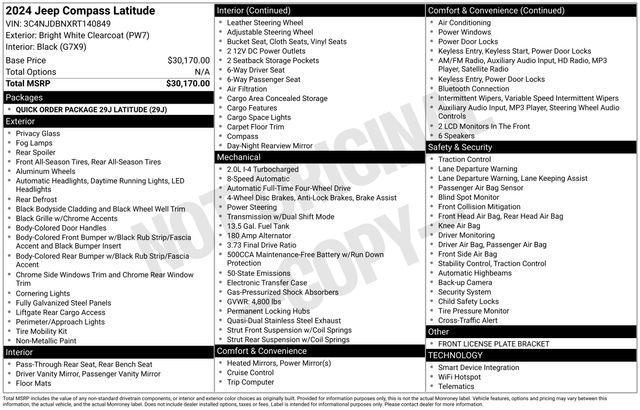 used 2024 Jeep Compass car, priced at $26,495