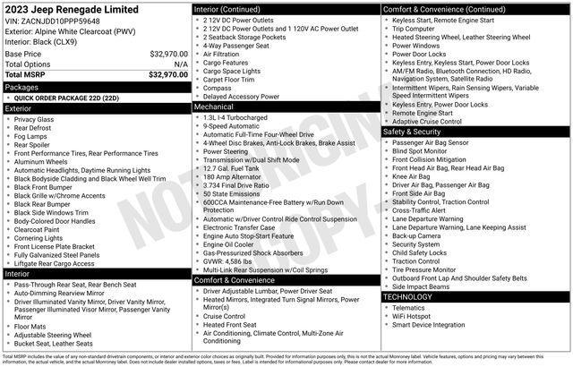 used 2023 Jeep Renegade car, priced at $25,295