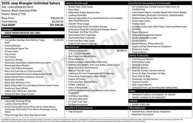 used 2020 Jeep Wrangler Unlimited car, priced at $30,995