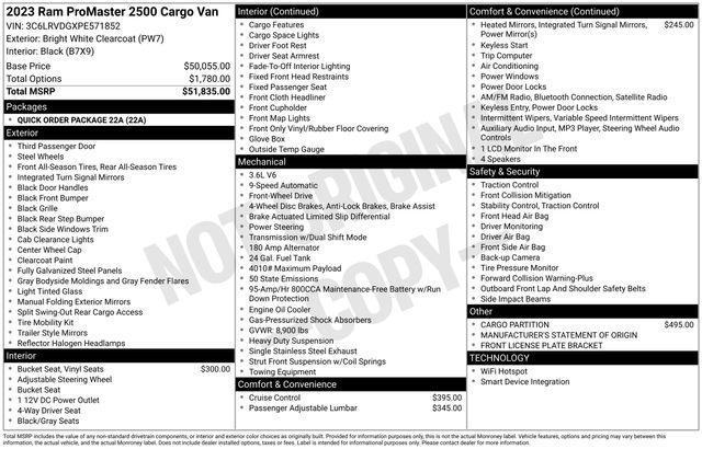 used 2023 Ram ProMaster 2500 car, priced at $35,995