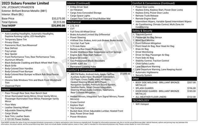 used 2023 Subaru Forester car, priced at $31,495