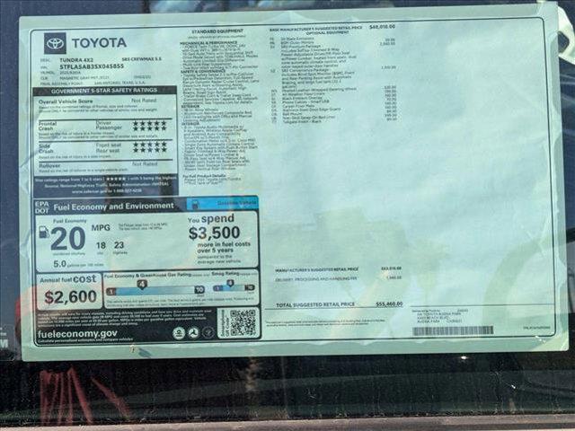 new 2025 Toyota Tundra car, priced at $50,086