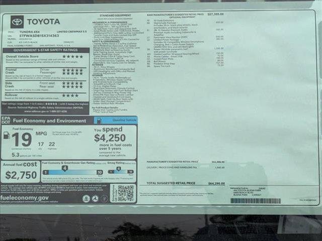 new 2025 Toyota Tundra car, priced at $58,240