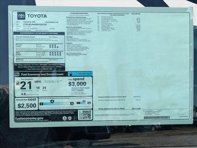 new 2025 Toyota Tacoma car, priced at $44,018
