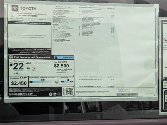 new 2024 Toyota Tacoma car, priced at $49,798