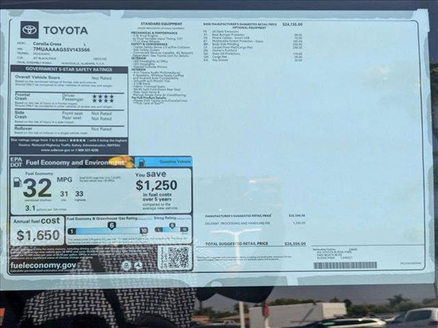new 2025 Toyota Corolla Cross car, priced at $26,556