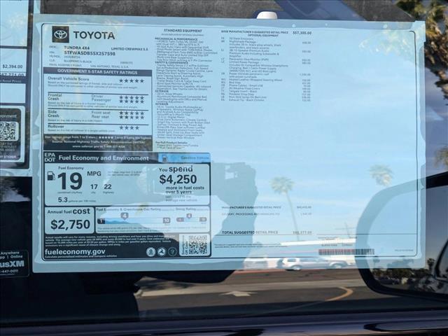 new 2025 Toyota Tundra car, priced at $60,396