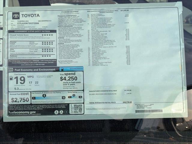 new 2025 Toyota Tundra car, priced at $55,058