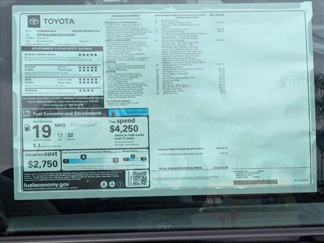 new 2025 Toyota Tundra car, priced at $64,947