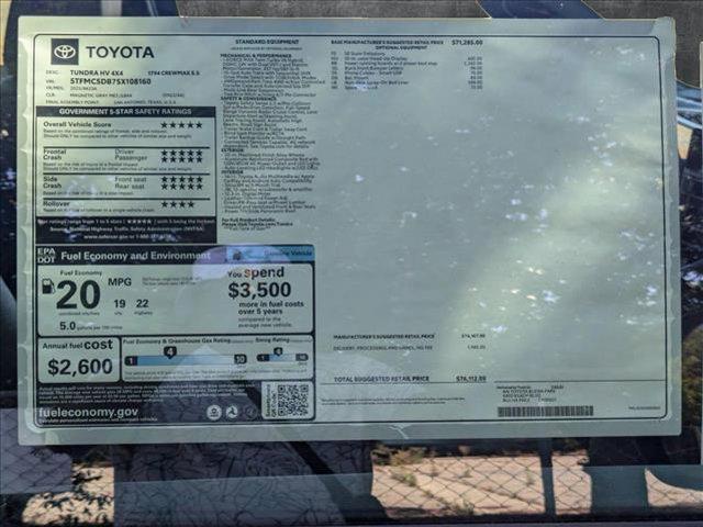 new 2025 Toyota Tundra Hybrid car, priced at $69,527