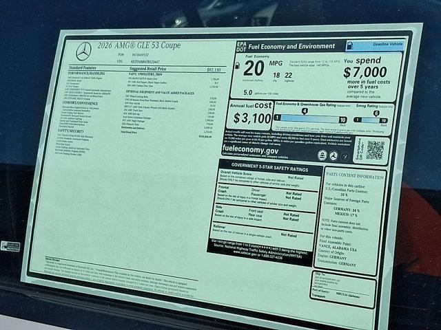 new 2026 Mercedes-Benz AMG GLE 53 car, priced at $103,850