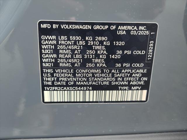 new 2025 Volkswagen Atlas car, priced at $51,810