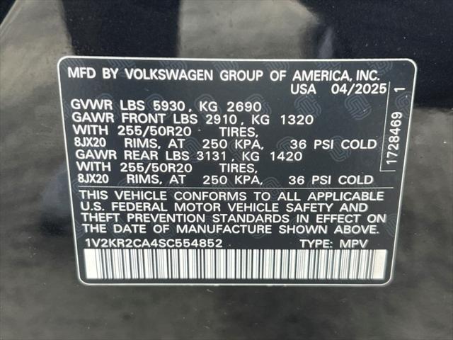 new 2025 Volkswagen Atlas car, priced at $44,873