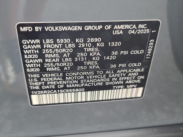 new 2025 Volkswagen Atlas car, priced at $44,471