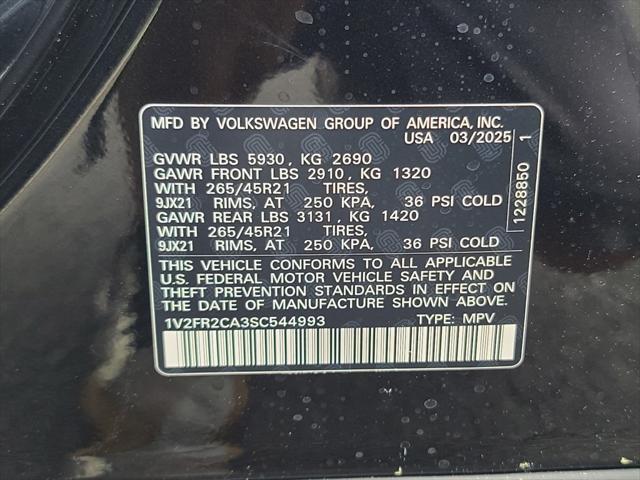 new 2025 Volkswagen Atlas car, priced at $51,510