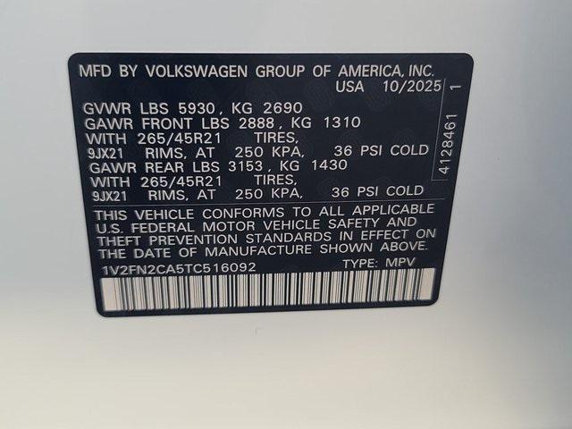 new 2026 Volkswagen Atlas car, priced at $54,624