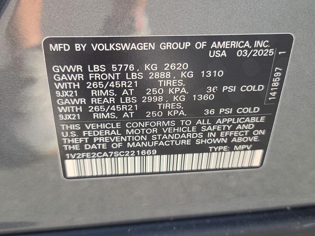 new 2025 Volkswagen Atlas Cross Sport car, priced at $49,397